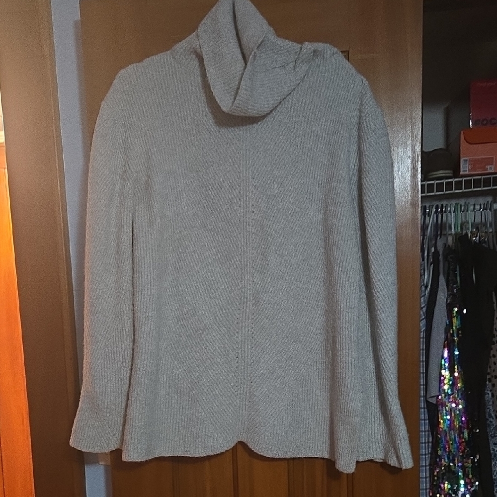 Double Zero Light Gray Cowl Neck Sweater